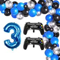 1set gamepad game on happy birthday party aluminum foil balloon 30inch 1 2 3 4 5 6 7 8 9 digital decorations latex balloons nite