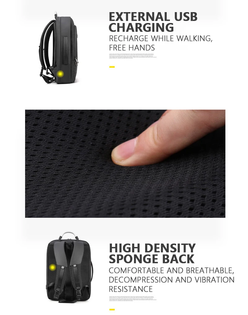 ARCTIC HUNTER 40L большой емкости мужские расширяемые рюкзаки usb зарядка Мужские 17 дюймов сумки для ноутбука Водонепроницаемый Бизнес Дорожная сумка