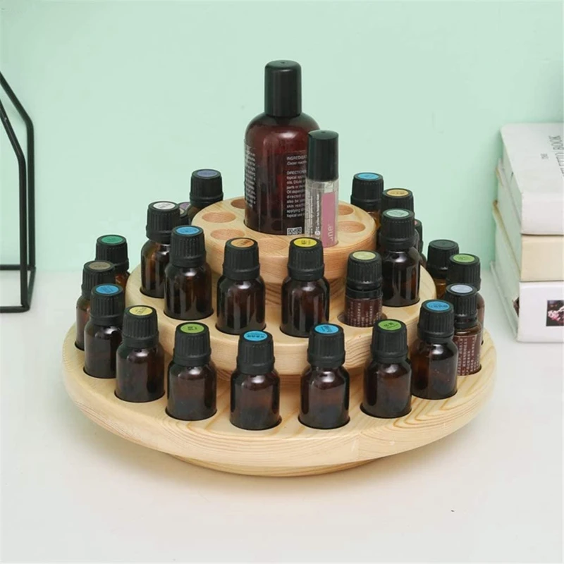 

Rotating Essential Oils Storage Rack, Round Essential Oil Display Holder Stand Organizer, Display Rack