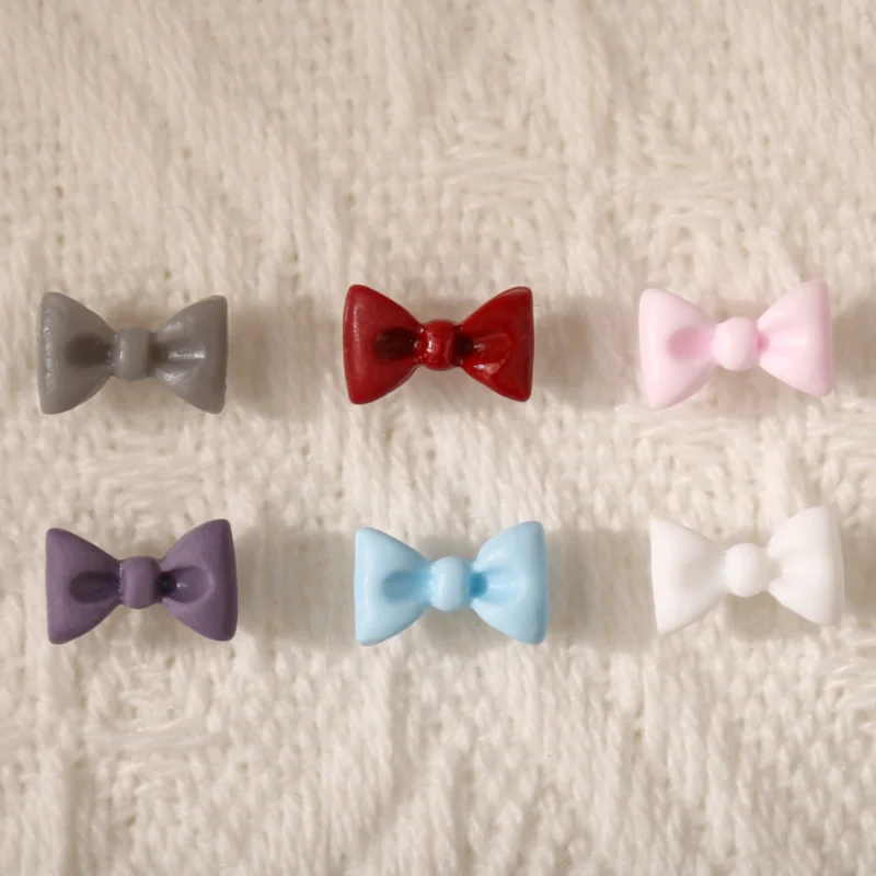 

5*9mm 40PCS New Mini Bowknot Nail Art Frosted Resin Multicolor Jewelry Princess Finished Nail Sticker
