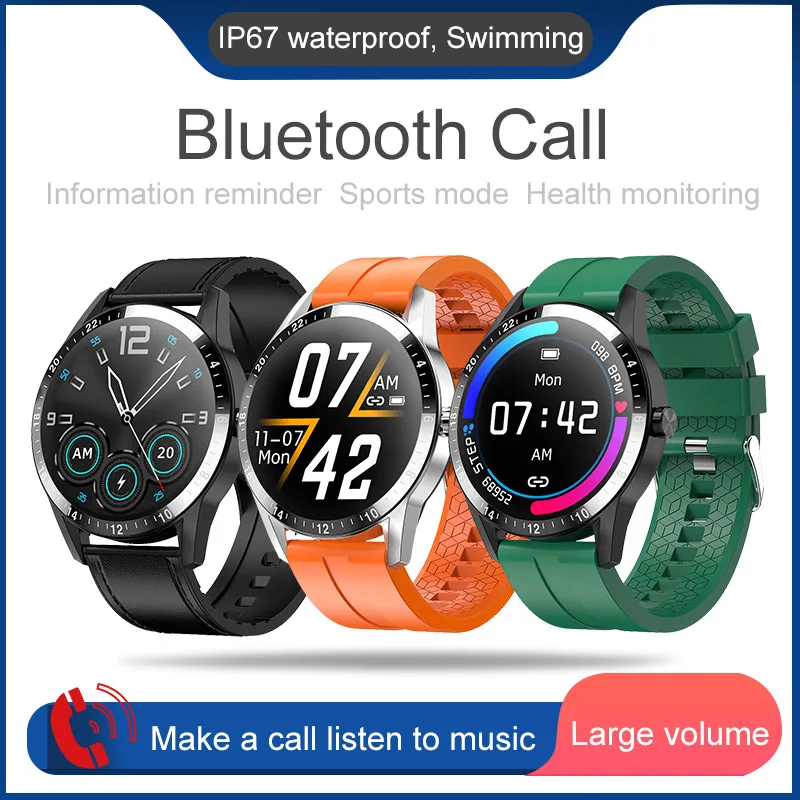Bluetooth Вызов Смарт часы для мужчин Android IOS Smartwatch электроники фитнес трекер новый