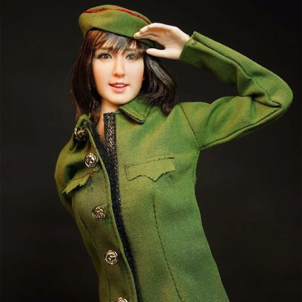 

Модель экшн-фигурки солдата Женская, зеленая, в стиле милитари, брюки и шапка, модель для экшн-фигурки 12 дюймов, 1/6