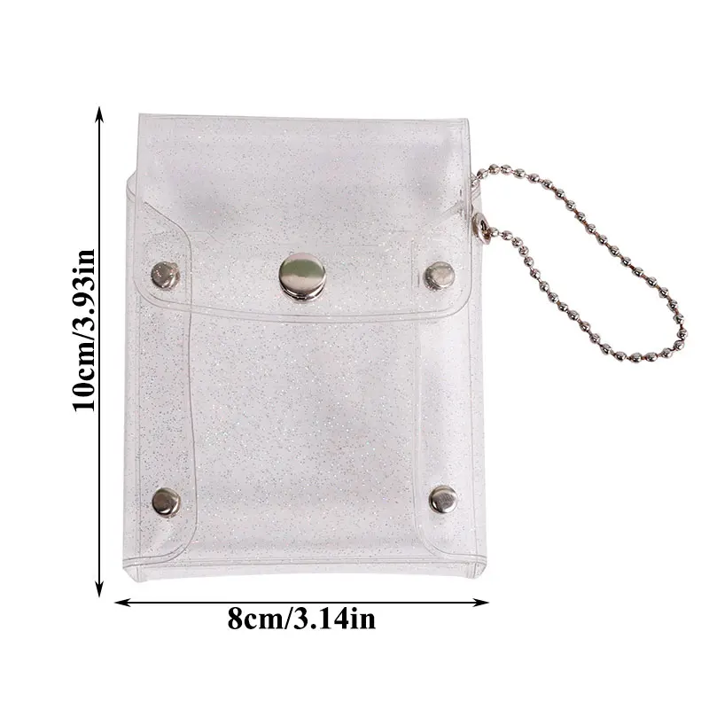 

Small Cute Storage Bag Glitter Transparent Waterproof PVC Women Card Case Business Card Holder Mini Wallet Girls Coin Purse