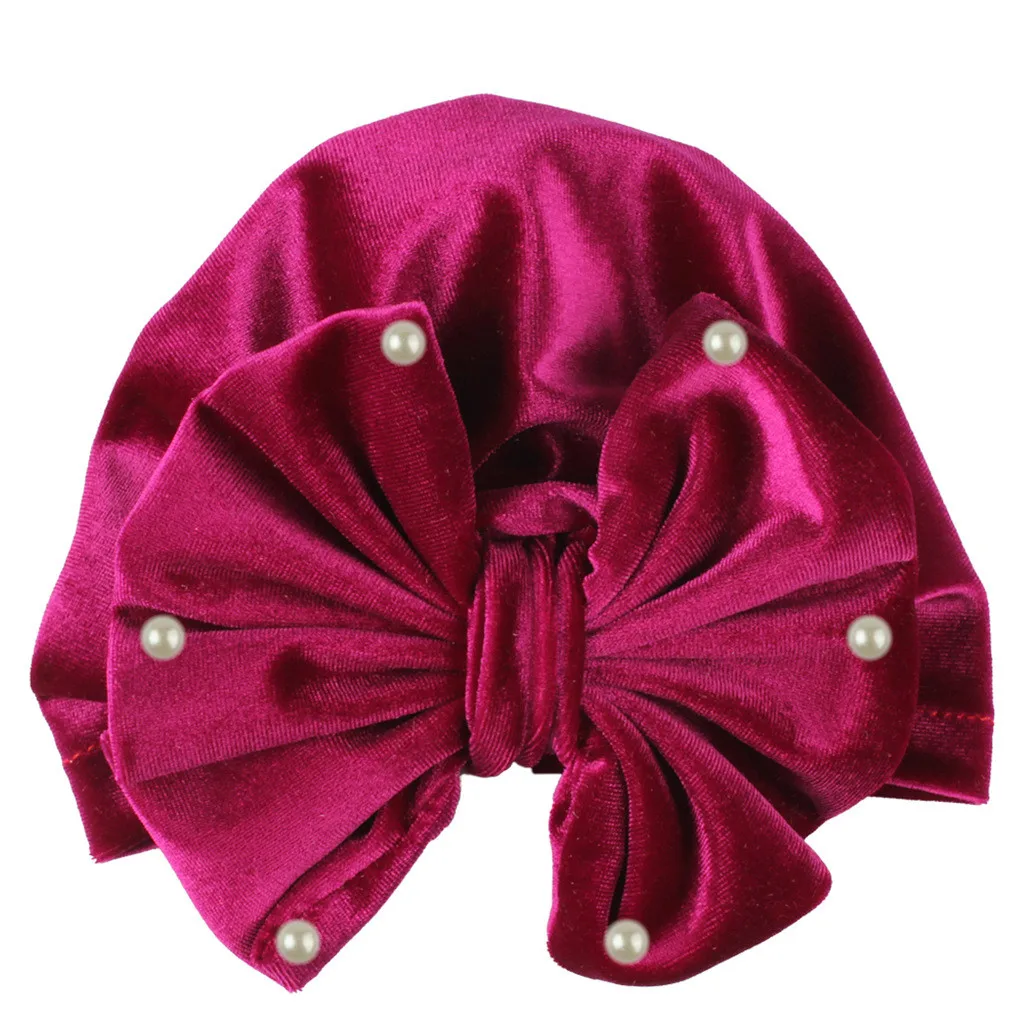 Детский жемчужный индийский головной убор с бантом детский пуловер шапка для