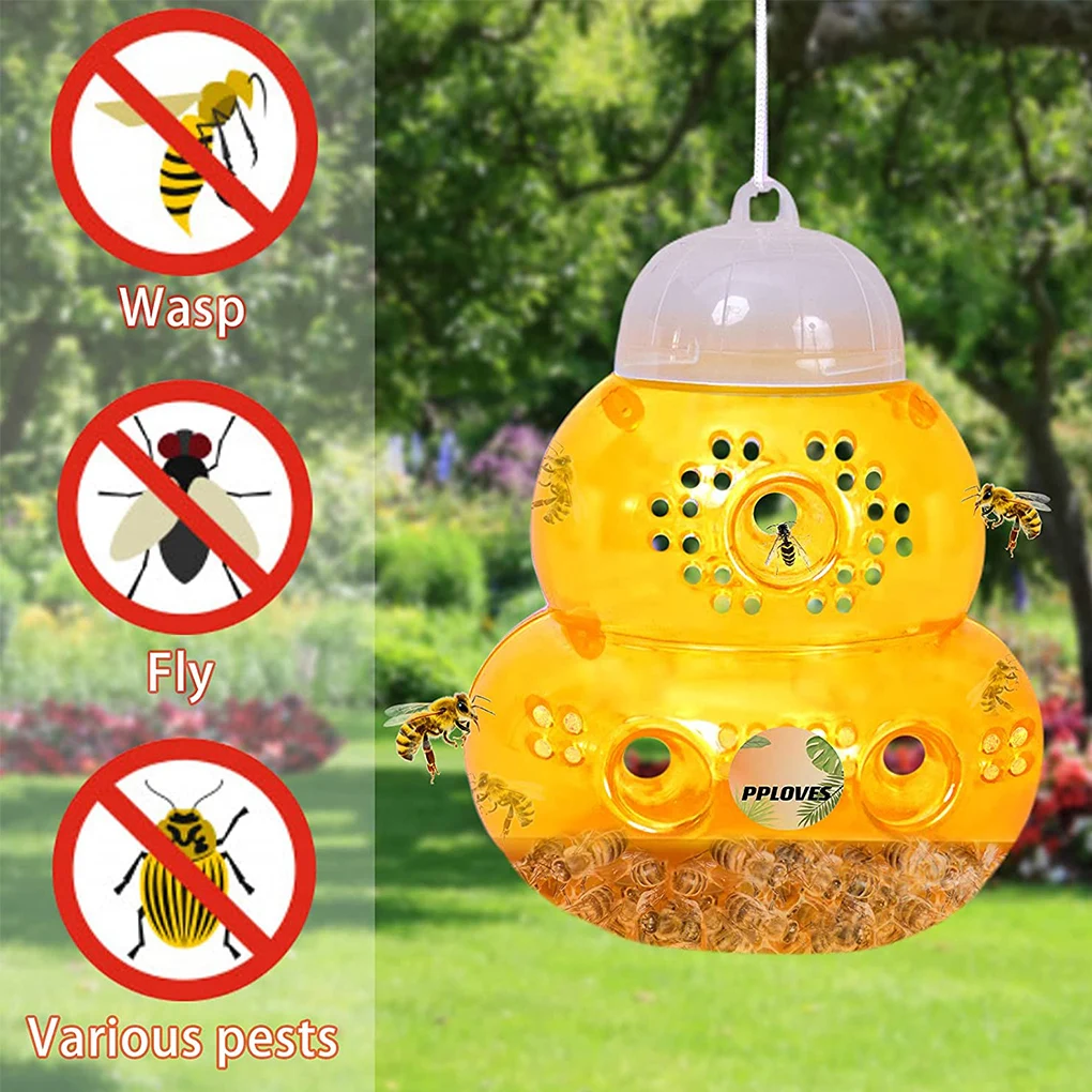

Ловушка пластиковая для пчел, многоразовая уличная приманка для насекомых, пчелов, пластиковый водонепроницаемый подвесной аксессуар
