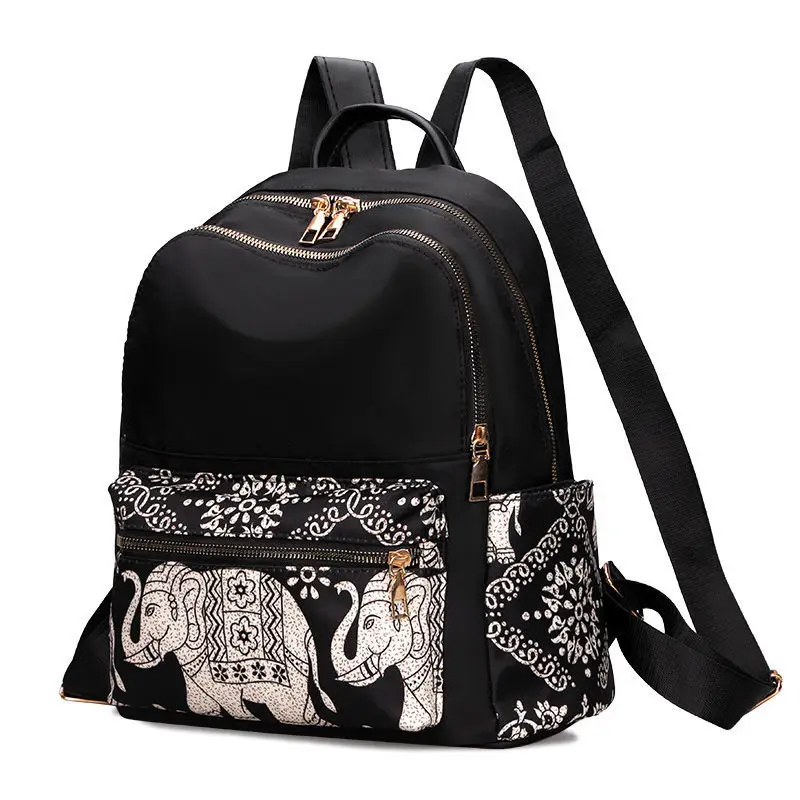 Модный водонепроницаемый рюкзак Оксфорд с изображением слона, женские рюкзаки, дорожная сумка на плечо, школьные ранцы для девочек-подрост...