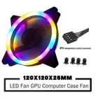 135 шт. 4 Pin 120 мм компьютер чехол вентилятор бесшумный вентилятор 12 см Процессор охлаждения RGB тихий вентилятор охлаждения для ПК чехол вентиляторы, работающего на постоянном токе 12 В в отрегулировать Скорость вентилятора