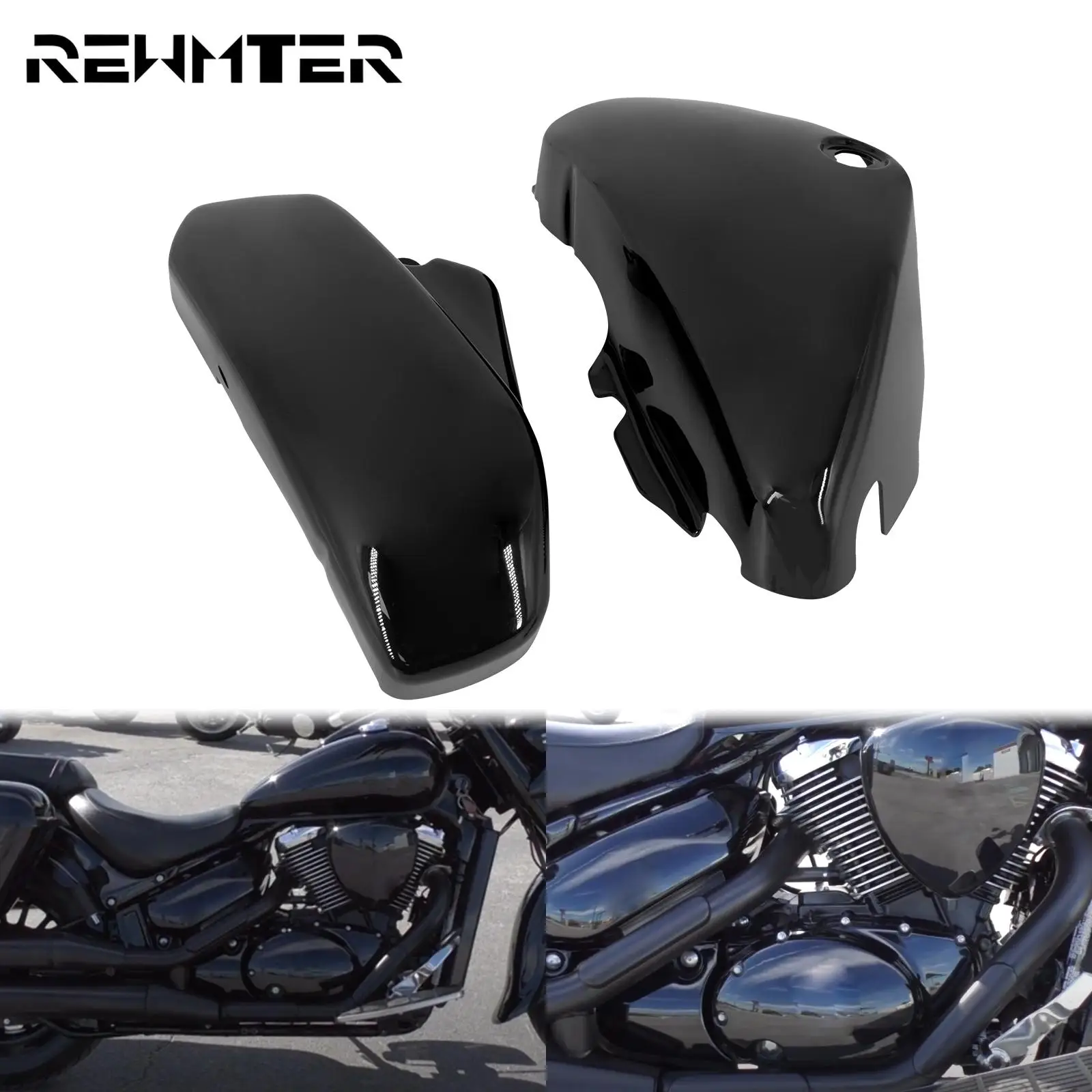 

Motorcycle Black Left Right Battery Side Fairing Cover Protection ABS Plastic Guard For Suzuki Boulevard Voluisa C50 VL800