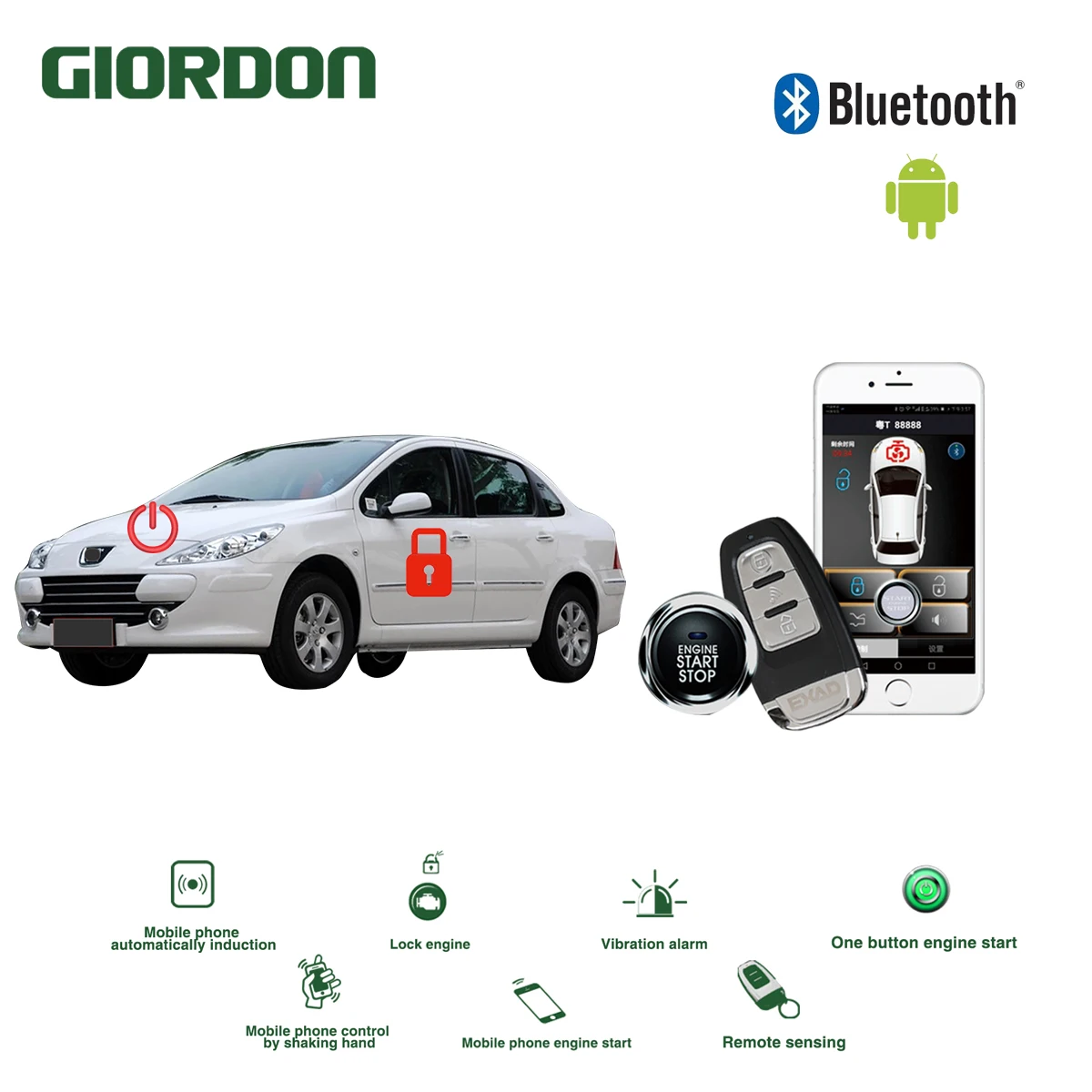 Универсальный БЕСКЛЮЧЕВОЙ вход PKE комфортная Система Android APP телефон