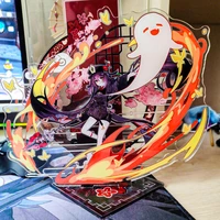 hot game genshin impact zhongli hutao cosplay 20cm acrylic figure cartoon stand model plate a gift for a friend