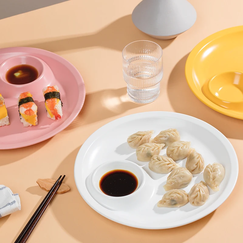 

Compartment Plate Dumpling Saucer Ceramic tableware Ceramic Tableware Round Plate
