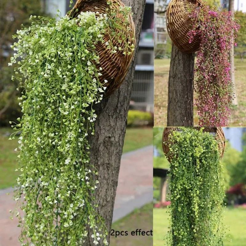 Искусственные искусственные растения 85 см зеленая гирлянда подвесные для