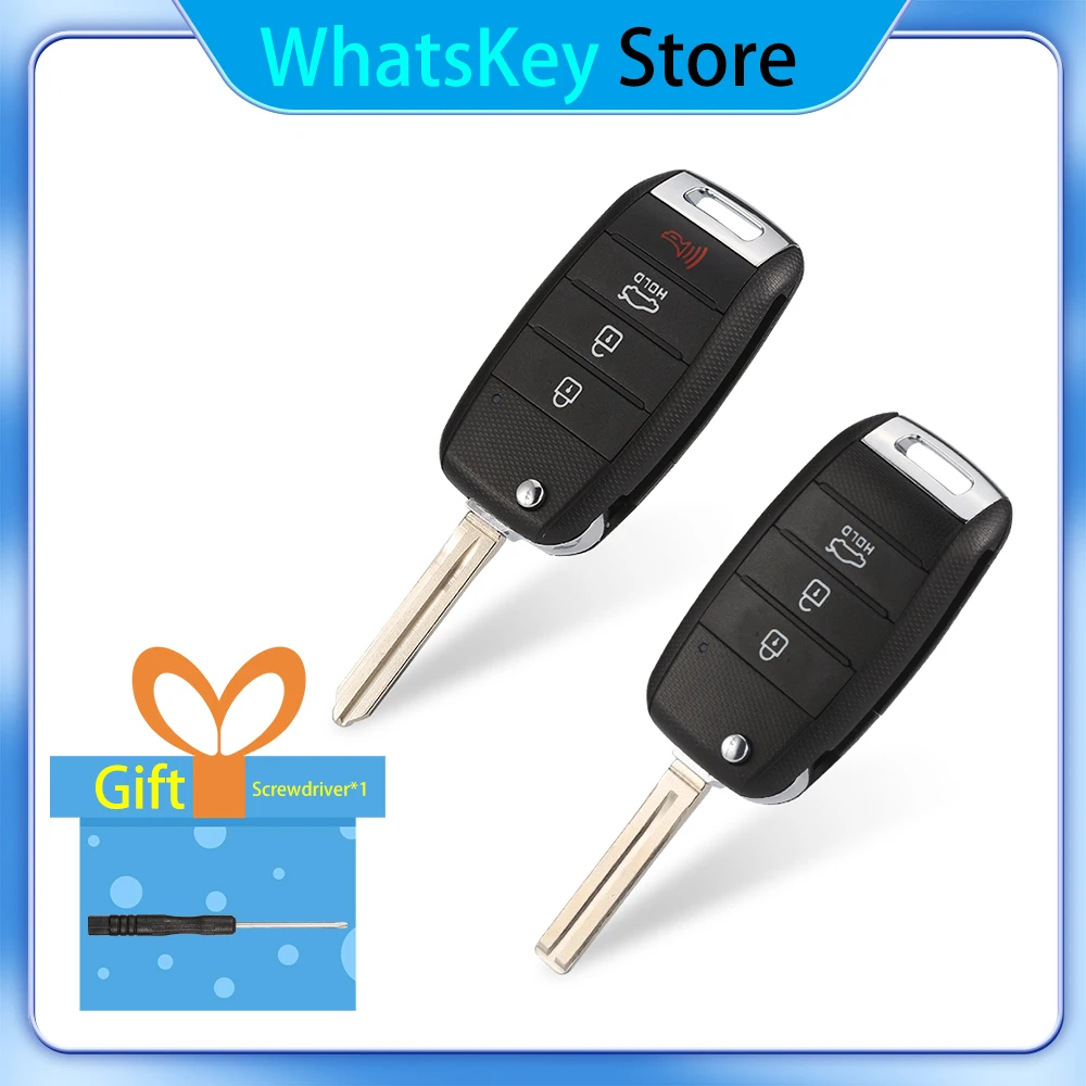 WhatsKey 3/4 Button Flip Remote Key Case Shell Replacement For KIA K3 K2 K5 Carens Cerato Forte kia Sorento Cerato Rio sportage