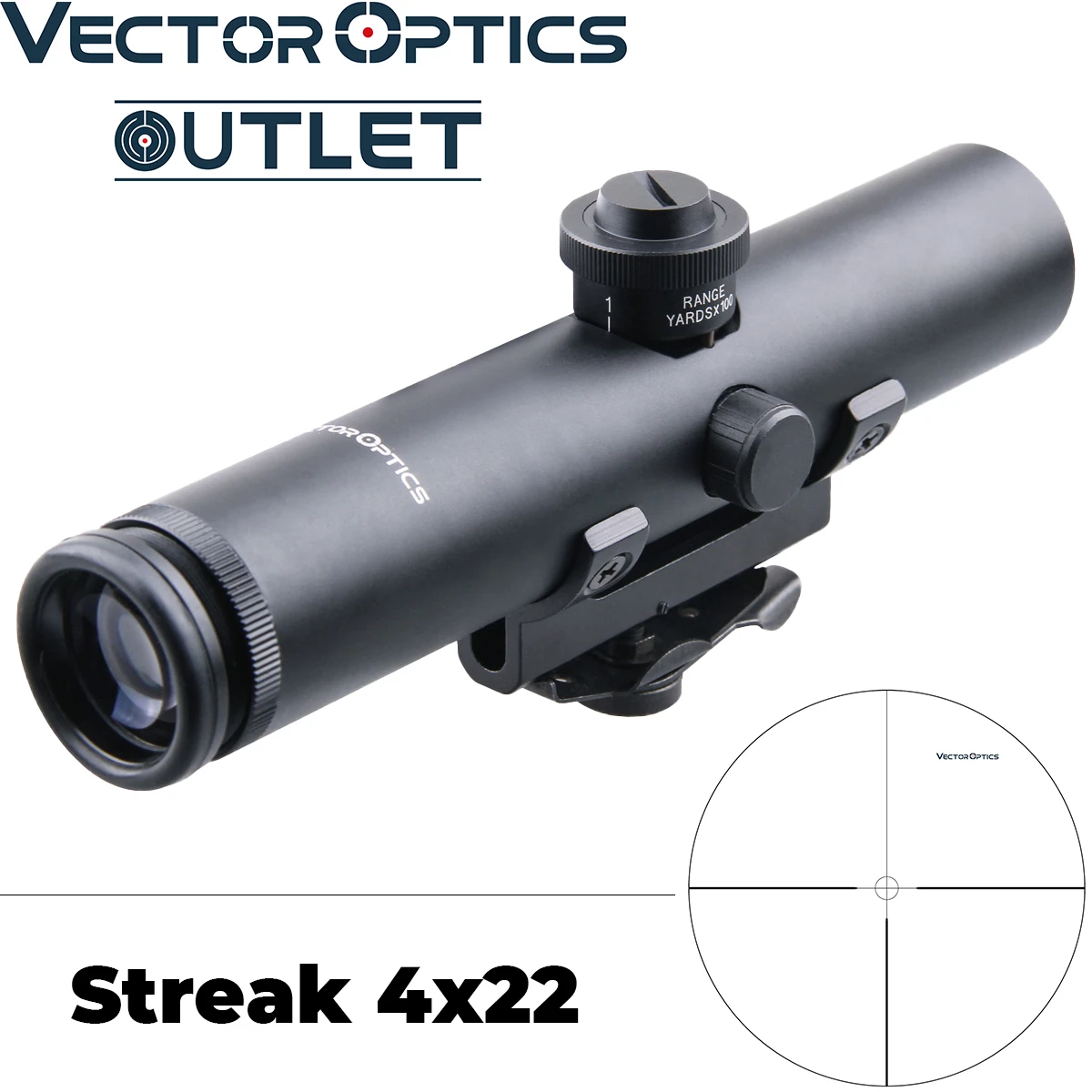 Vector Optics Streak 4x22 AR .223 5 56 Компактный переносной ручной оптический прицел