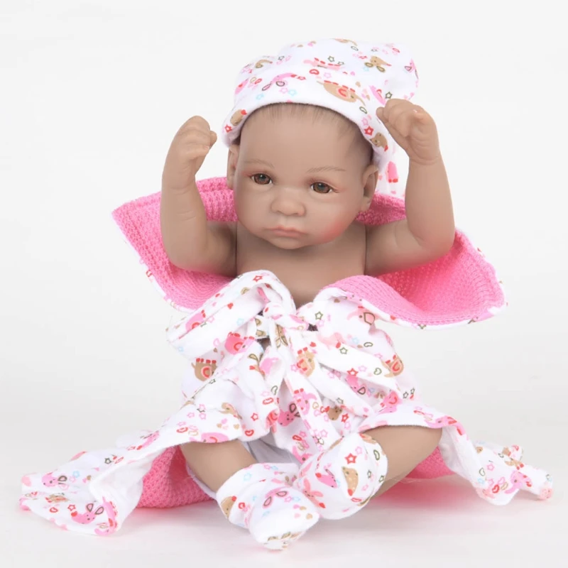 

High Quality 28cm Looking Lifelike Realistic Baby Silicone Newborn Care Toy No Hair to Open Eyes for Children and the Elderly