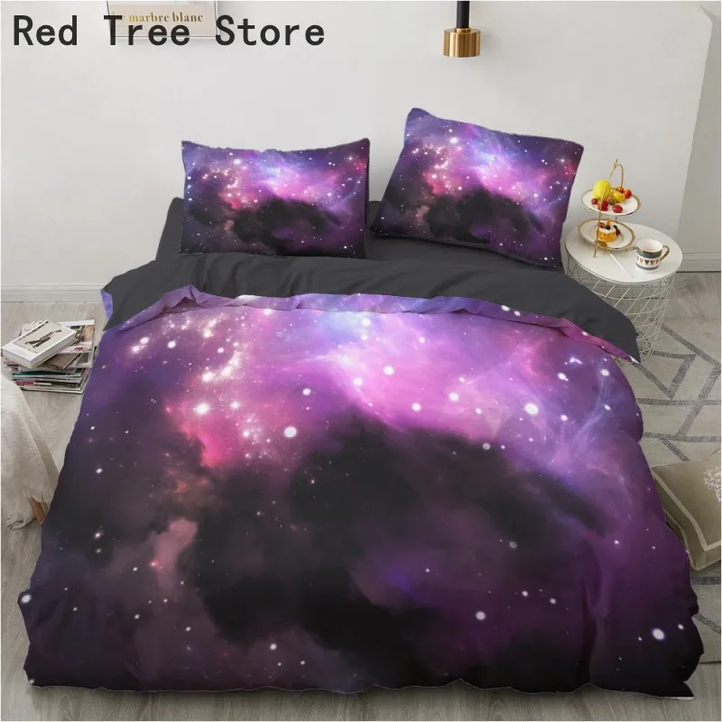 

King Size Bedding Set Luxury Designer Earth Printed Duvet Comforter Cover Sets with Pillow Case Outer Space Planet Theme for Kid
