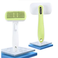 new portable dog comb hair remover stainless steel pet combs with one click automatic hair removal for cat cleaning supplies