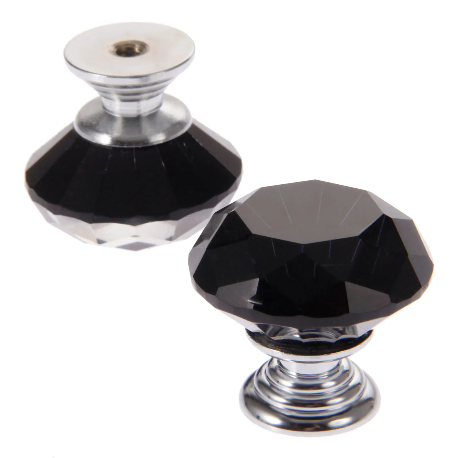 1x30 мм черная Алмазная форма Хрустальная стеклянная ручка выдвижная для шкафа