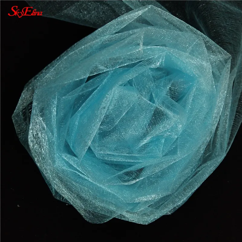 light blue 15 см* 5 м блестящая фатиновая юбка-пачка из органзы с прозрачными кристаллами для девочек, сделай сам, подарок для свадебной вечеринки, декор для детского душа, поставка 7z - Цвет: light blue