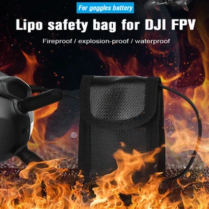 Lipo Battery Safe Bag Explosion-proof Fireproof Bags Waterproof Heat-resistant for FPV Goggles V2 Battery Safety Storage Bag