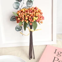 artificial berry bean branch fake flowers green plants wedding home garden balcony party living room festival vase decoration
