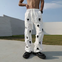 men straight pants personality graffiti printing design spring and autumn new hip hop street youth loose large pants