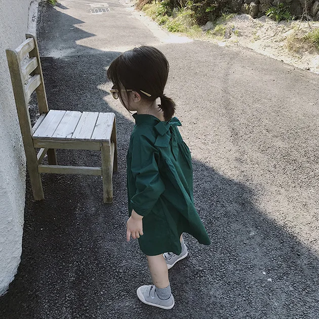 

Solid color girls dresses 2020 spring children Long Sleeve Princess Dress for Girl party clothes baby tutu clothing