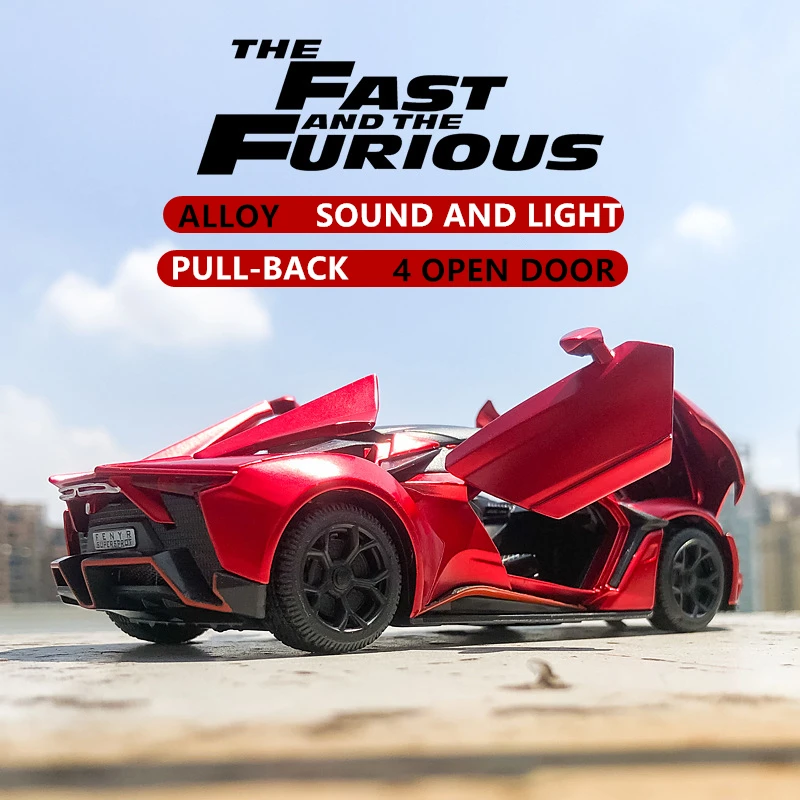 1:32 Lycan supercar со звуком и светом Коллекционная модель игрушечного автомобиля из