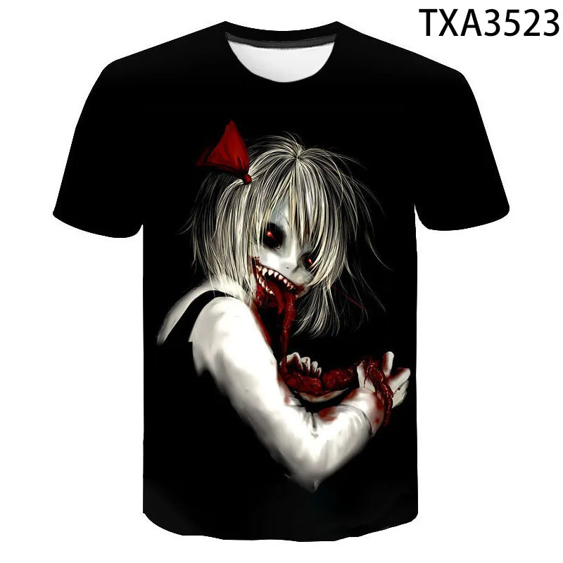 

2021 New Summer Horror Printed 3D T shirt Boy Girl Kids Fashion Streetwear Fashion Men Women Children Short Sleeve Tops Tee