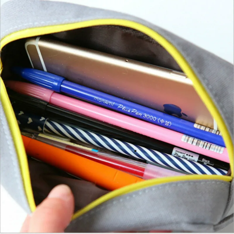 

Cute Simple Creativity Cat Cartoon Canvas Pencil Case Student Big Capacity Zipper Pencil Case Pencil Bag