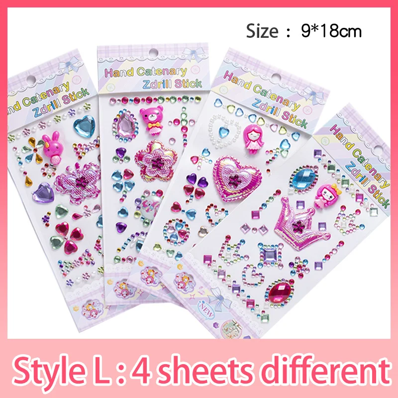 

NEW 3D Children Gem Stickers Diamond Sticker Acrylic Crystal Sticker DIY Three-Dimensional Decoration Rhinestone for Kids Girls