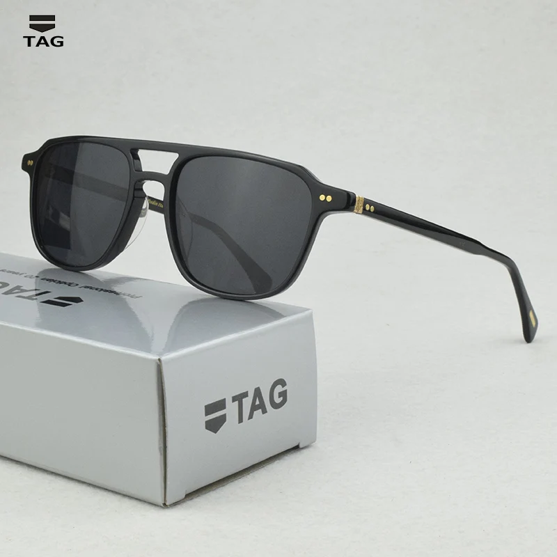 

new Polarized sunglasses men square sun glasses for Men luxury brand design acetate fashion Vintage Retro Sunglasses mens OV5582