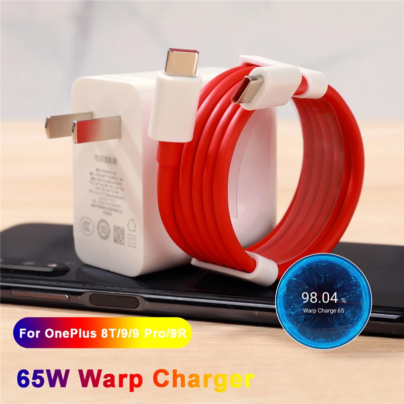 65W Warp Зарядное устройство для OnePlus X 9 Pro 9R 8T 6A 1 м USB C приборной панели/Warp зарядный