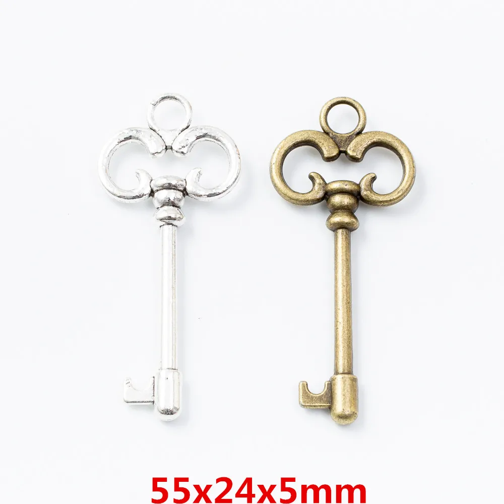 

40 pieces of retro key pendant zinc alloy pendant DIY European style jewelry making 6771