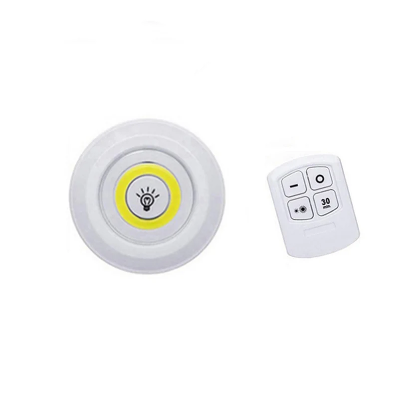 1Remote 1Lamps 3 Вт Cob под шкаф светильник светодиодный беспроводной светильник для спальни с пультом дистанционного управления затемненный шкаф ночник для общежития шкаф - Испускаемый цвет: 1Remote 1Lamps