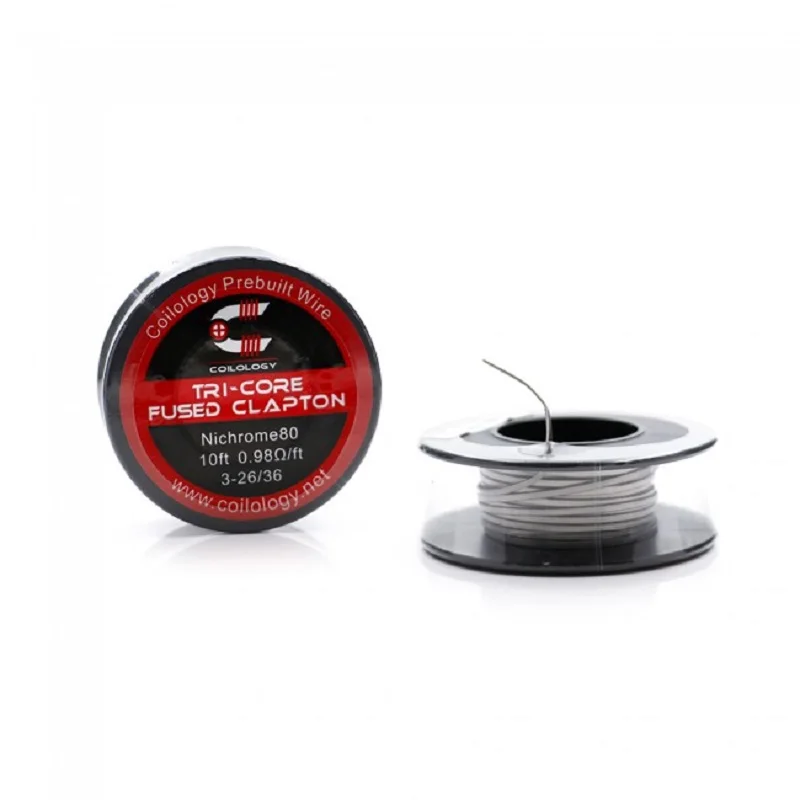 

Coilology Tri-Core Fused Clapton Ni80 0.98ohm 3*26/36 10 Feet Heat Wire for Rda Atomizer Vape Coil