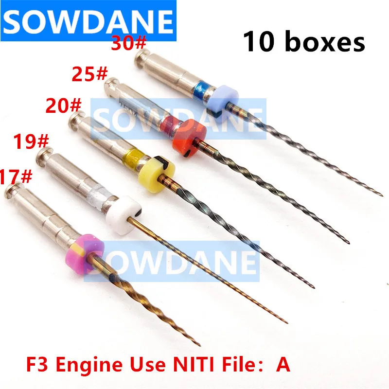 10boxes Dental Endodontic NITI Rotary File F3 Engine Use NITI File A File Files Autoclavable 134 C