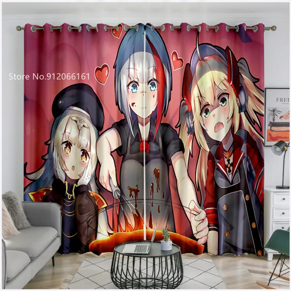 

Azur Lane Window Curtain 3D Print Spring Summer Soft Window Drapes For Kids Bedroom Window Treatment Home Custom Decoration