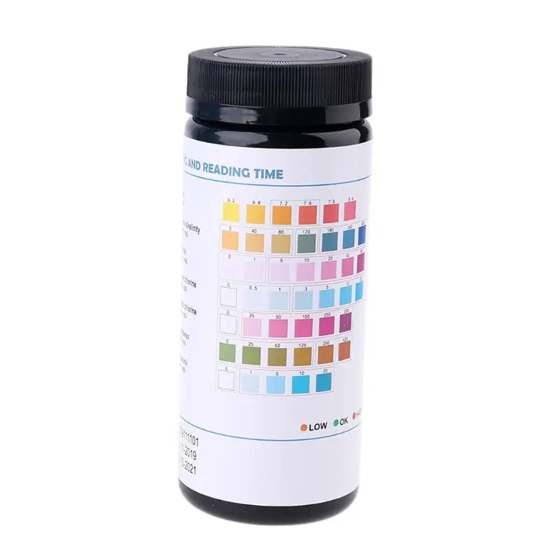 

50 Pcs 7in1 Bromine pH alkalinity Nitrite chlorine Hardness Water Test Strip Reagent Fish Tank Swimming Pool Water Tester