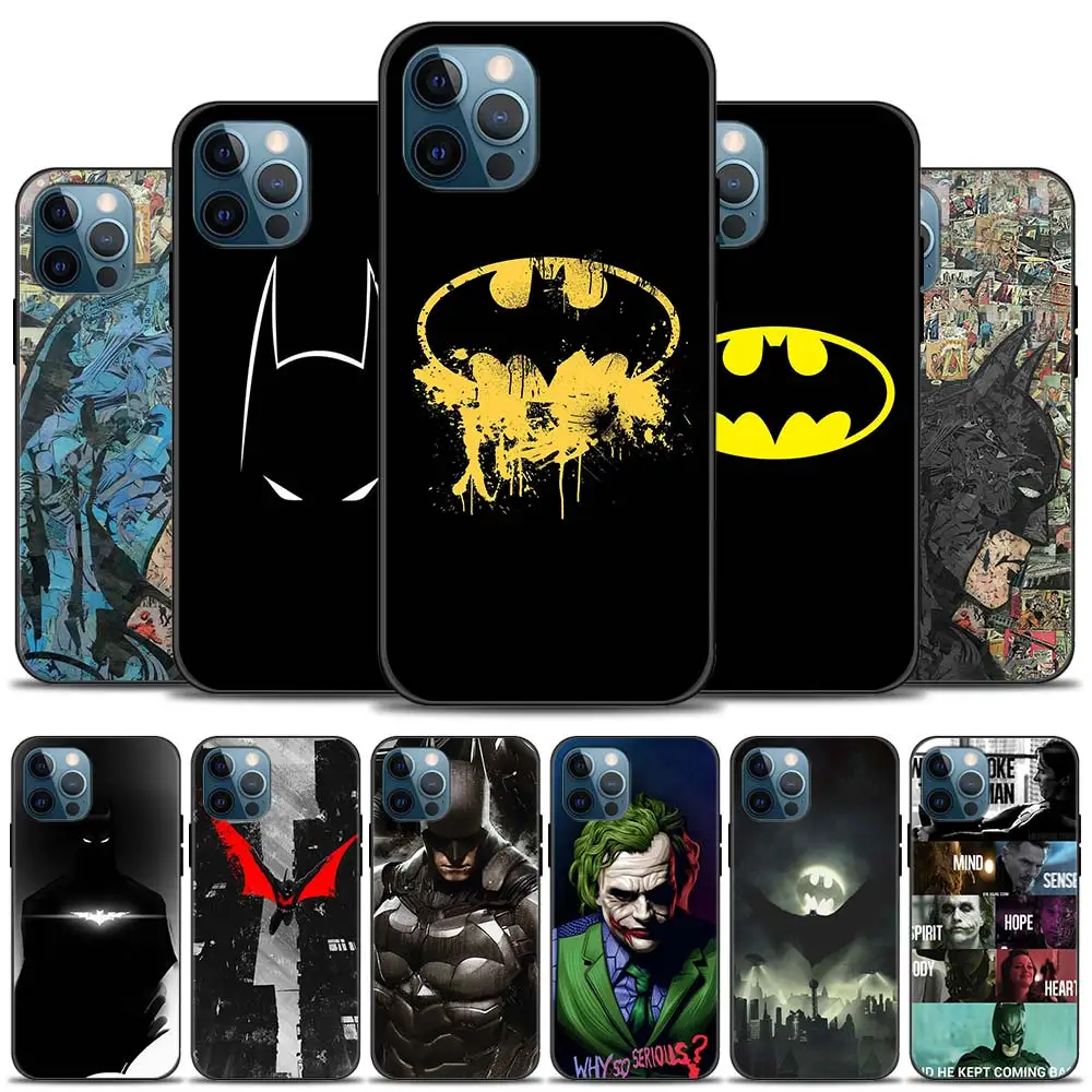 

Batman Marvel Phone Case for iPhone 11 12 13 Pro Max 13 12 Mini SE XR XS Max 8 7 6 6S Plus 5 5S SE Cover Soft Case