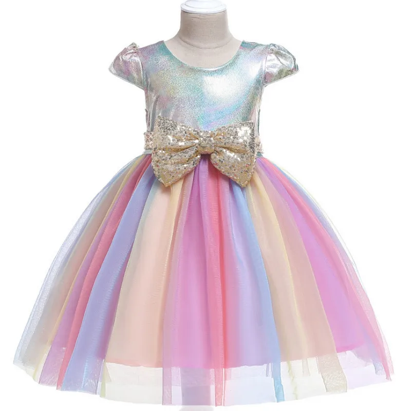 Детское платье в полоску с цветочным принтом | Детская одежда и обувь