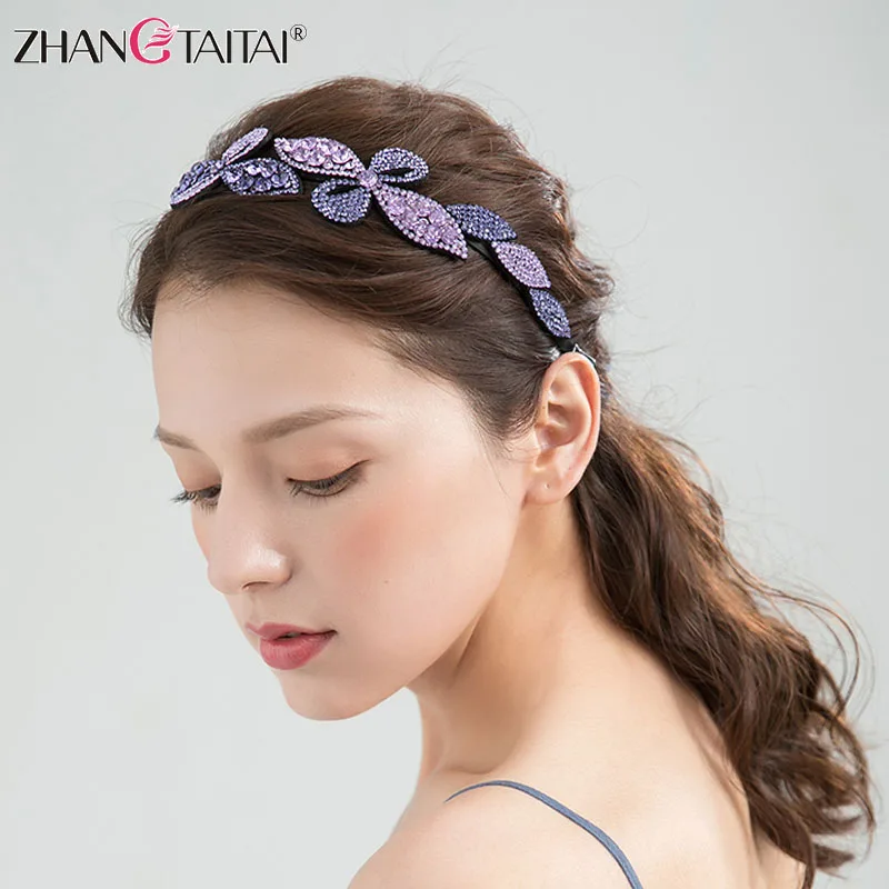 Чжан Тай женские туфли обруч для волос ободок повязка с кристаллами Австрия