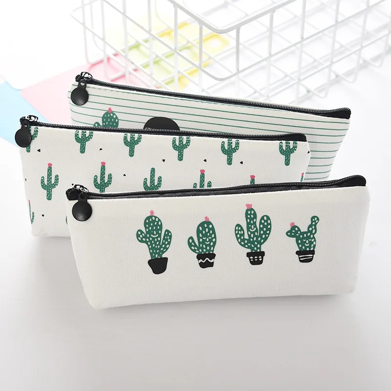 Карандаш кактус чехол Холст Школьные принадлежности кавайи канцелярские Школа
