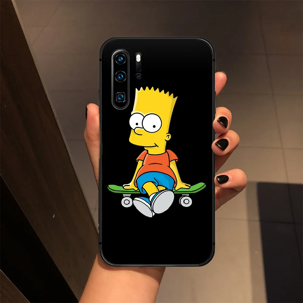 

simpsons Bart Simpson Phone Case Cover Hull For Huawei P8 P9 P10 P20 P30 P40 Lite Pro Plus smart Z 2019 black back trend Etui