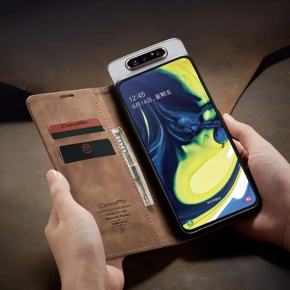 Чехол для samsung Galaxy A80 A 80, чехол-книжка с магнитной застежкой, Роскошный Матовый кожаный бумажник с отделением для карт, чехол для мобильного телефона A90 A 90