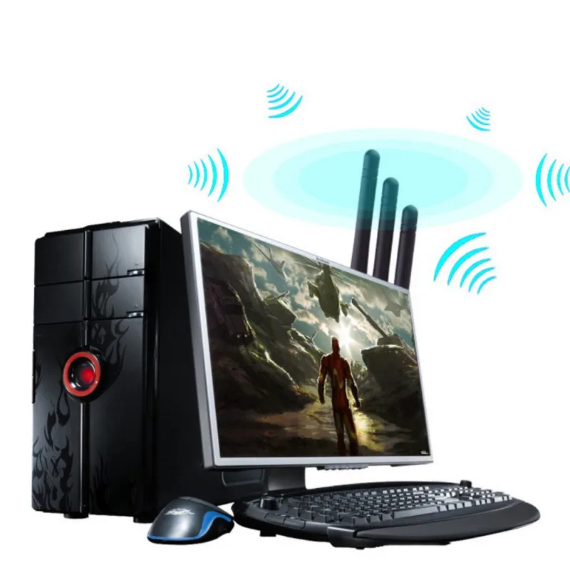 Беспроводная сетевая карта Wi Fi Mini PCI E Express на адаптер 2 антенны Внешний ПК