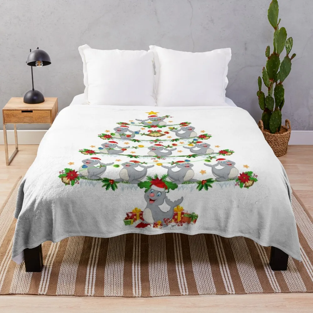 

Christmas Seal Tree X mas Tree Lover Gifts Fleece Blankets Throws on Bed/Crib/Couch Adult Baby Girls Boys Kids Gift