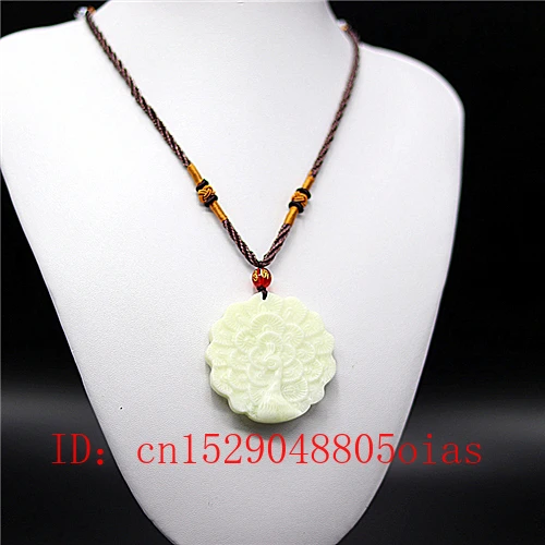 Натуральный белый китайский нефрит подвеска на ожерелье Павлин очарование