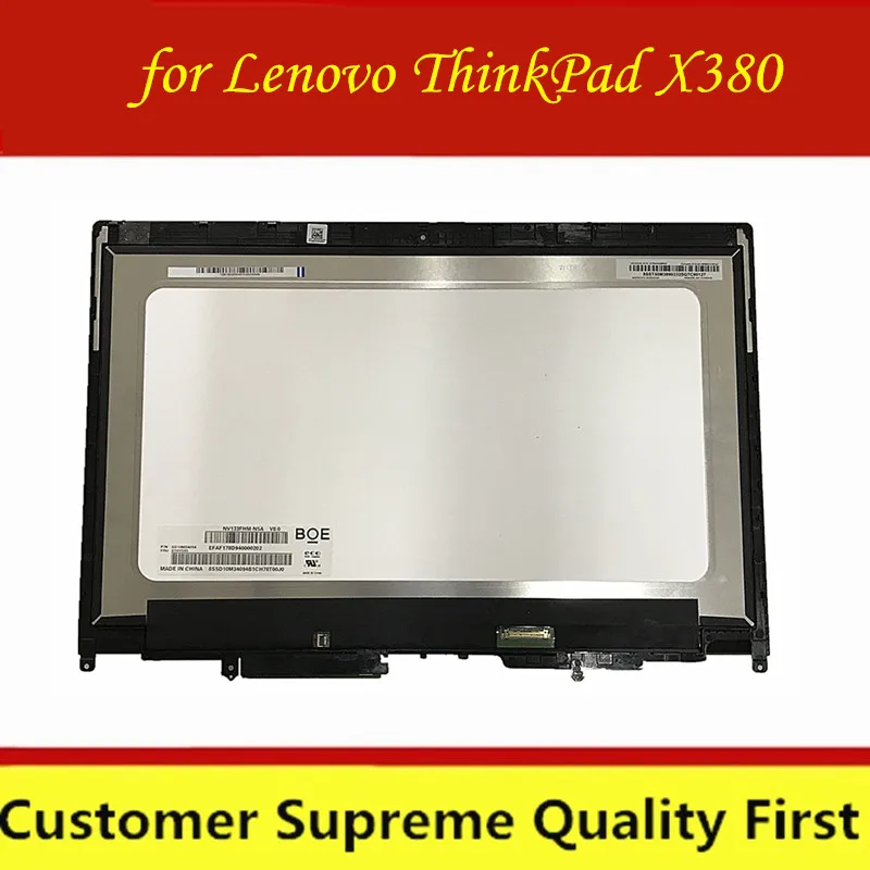 ЖК-дисплей 13 3 дюйма в сборе для ноутбука Lenovo Yoga X380 20LH 20LJ сенсорный экран + рамка