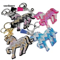 new multicolor crystal rhinestone unicorn charm pendant keychain handbag keyring key chain gift crystal keyring handbag pendant